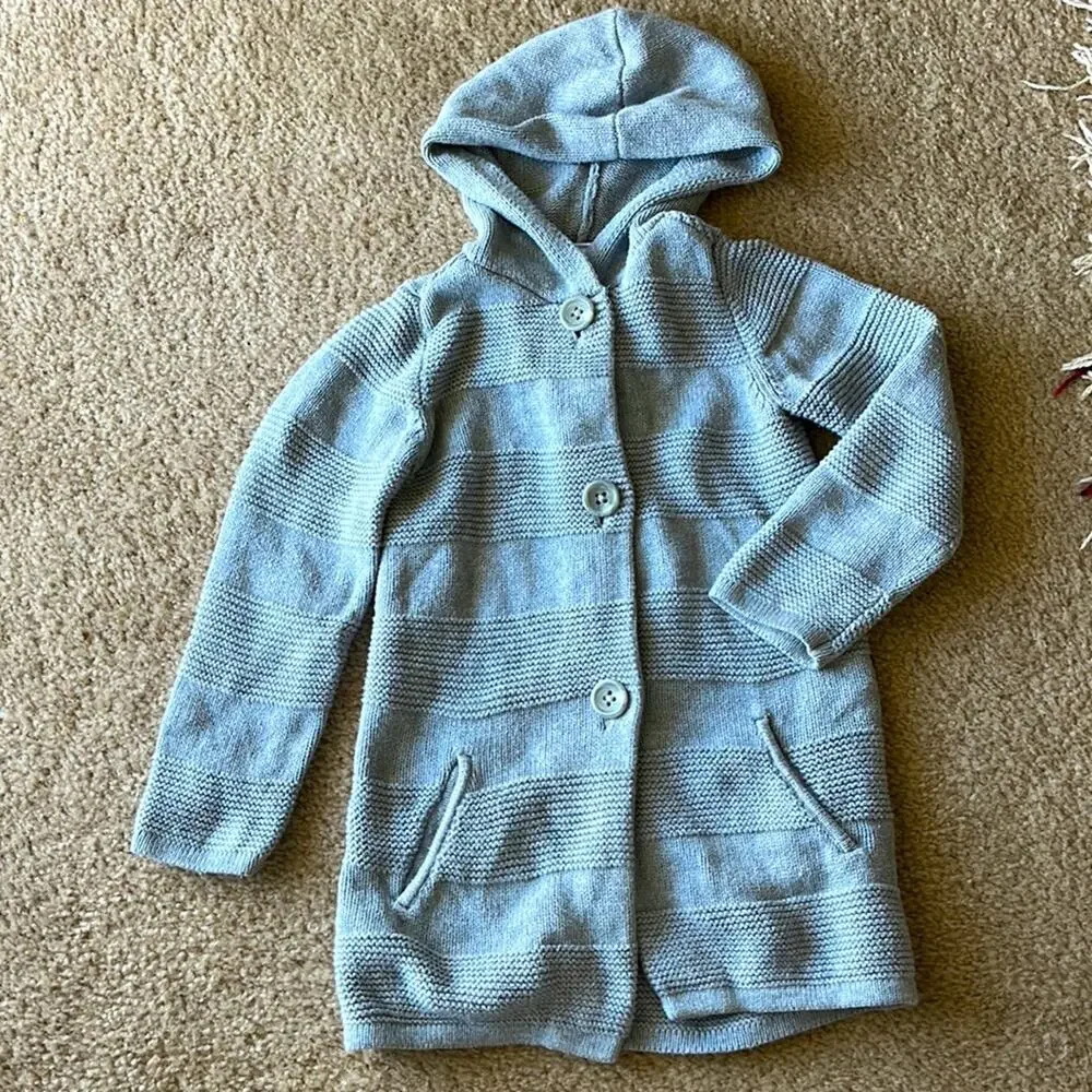 Gap toddler heather gray cotton knit sweater coat 4T